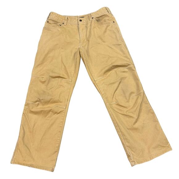 Eddie Bauer Mens Size 36x30 Tan Work Outdoor Pants Reinforced Knees Cotton Blend - Picture 1 of 12